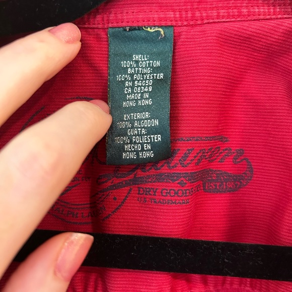 4/$20 Ralph Lauren Red Corduroy Shacket - Picture 4 of 7